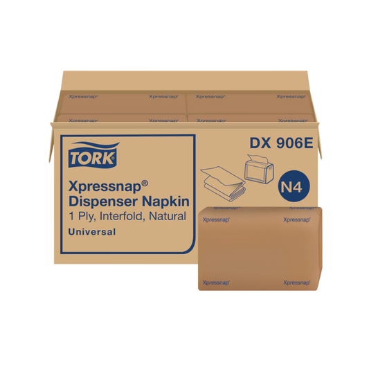 Tork® Xpressnap® Universal Interfold Dispenser Napkin – 8.5" x 13", Natural, N4 System – 6,000 Napkins