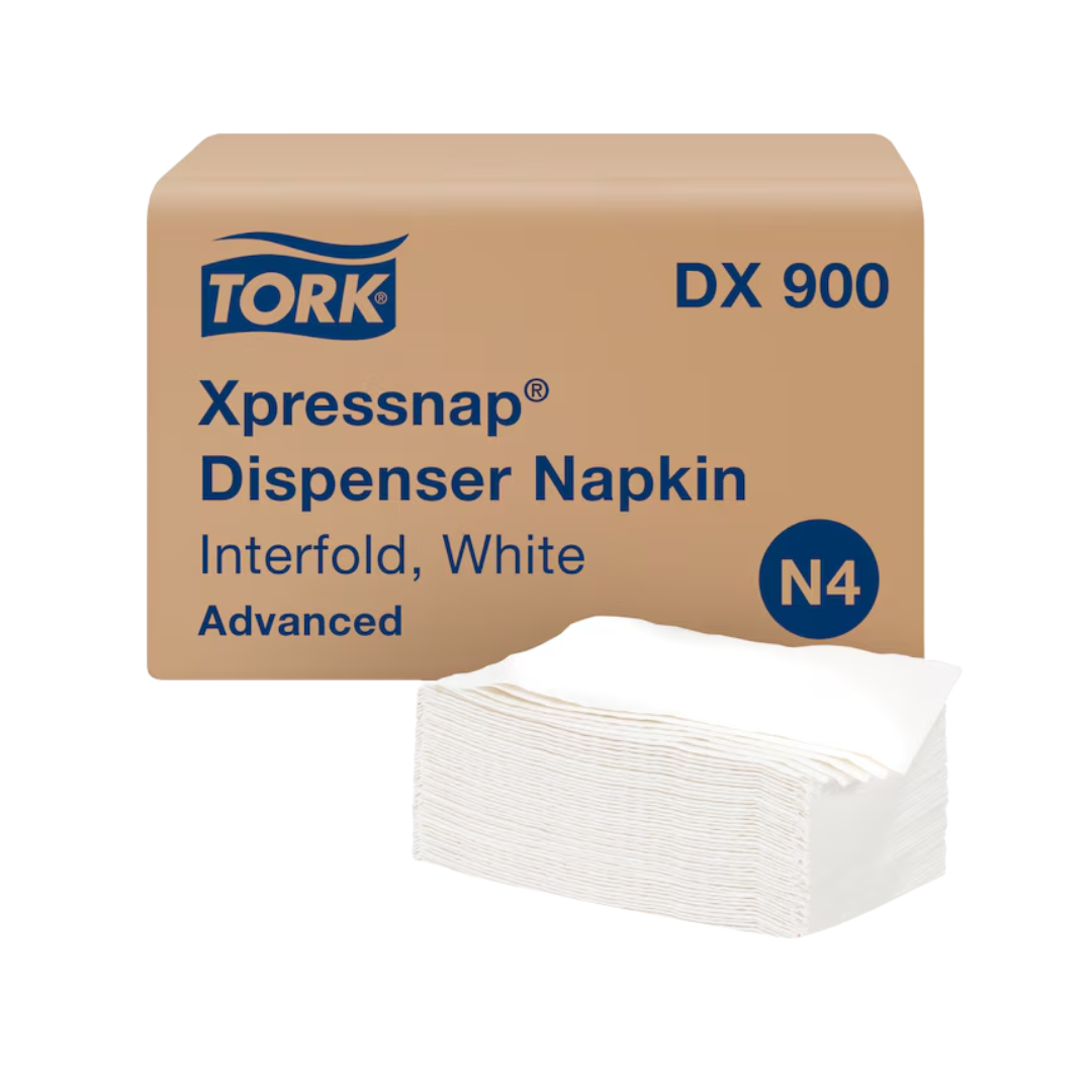 Tork® Xpressnap® Advanced Interfold Dispenser Napkin – 8.5" x 13", White, N4 System – 6,000 Napkins