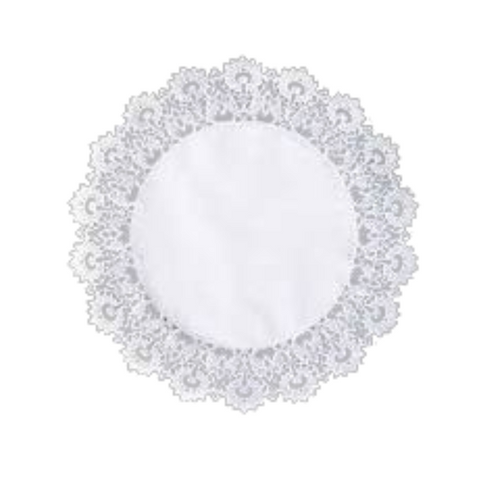 Smith‑Lee Retisella Cake Lace Design Doily – 16", White Paper