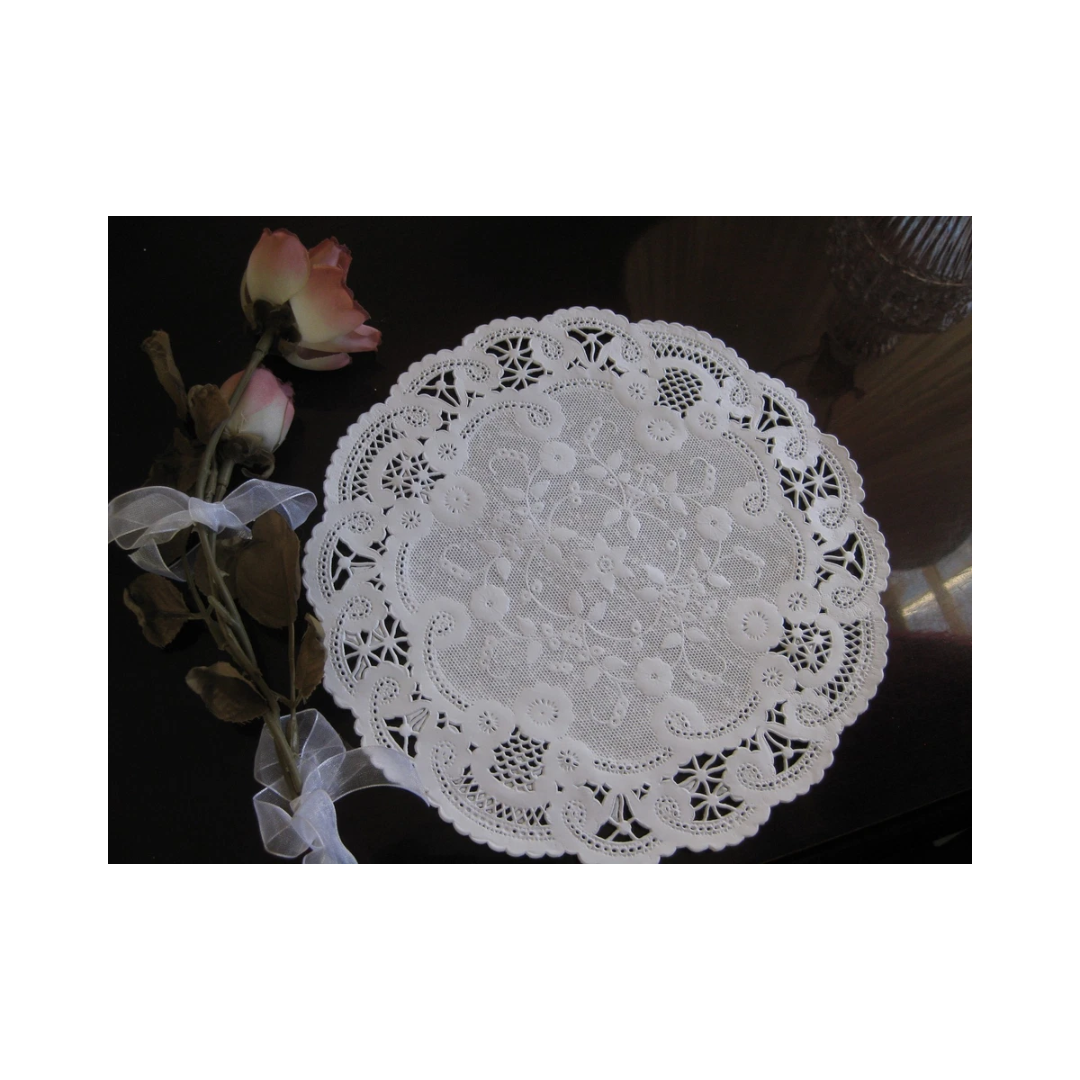 Smith-Lee® French Lace Design Doily – 6" White Paper