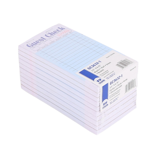 Royal® Guest Check Board – 1 Part, 15 Lines, Green, 3.46" x 6.69"