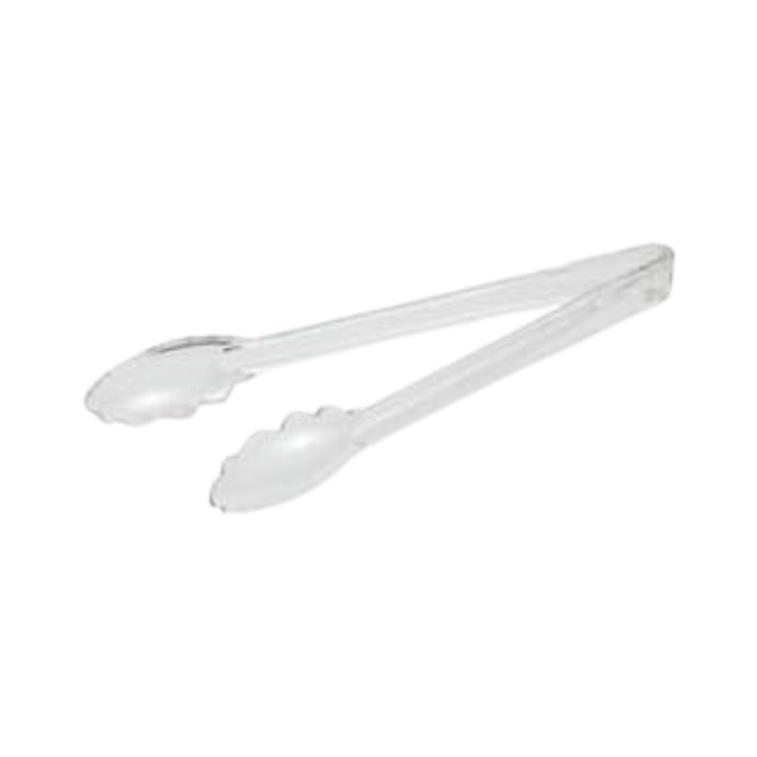 Winco® Polycarbonate Utility Tongs – 6", (Black & Clear)