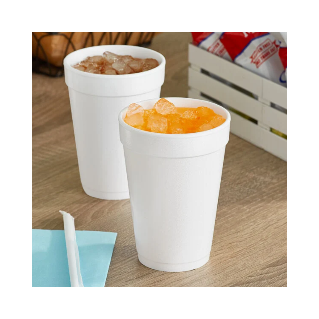 Dart® J Cup® Insulated Foam Cups – 14 oz, White