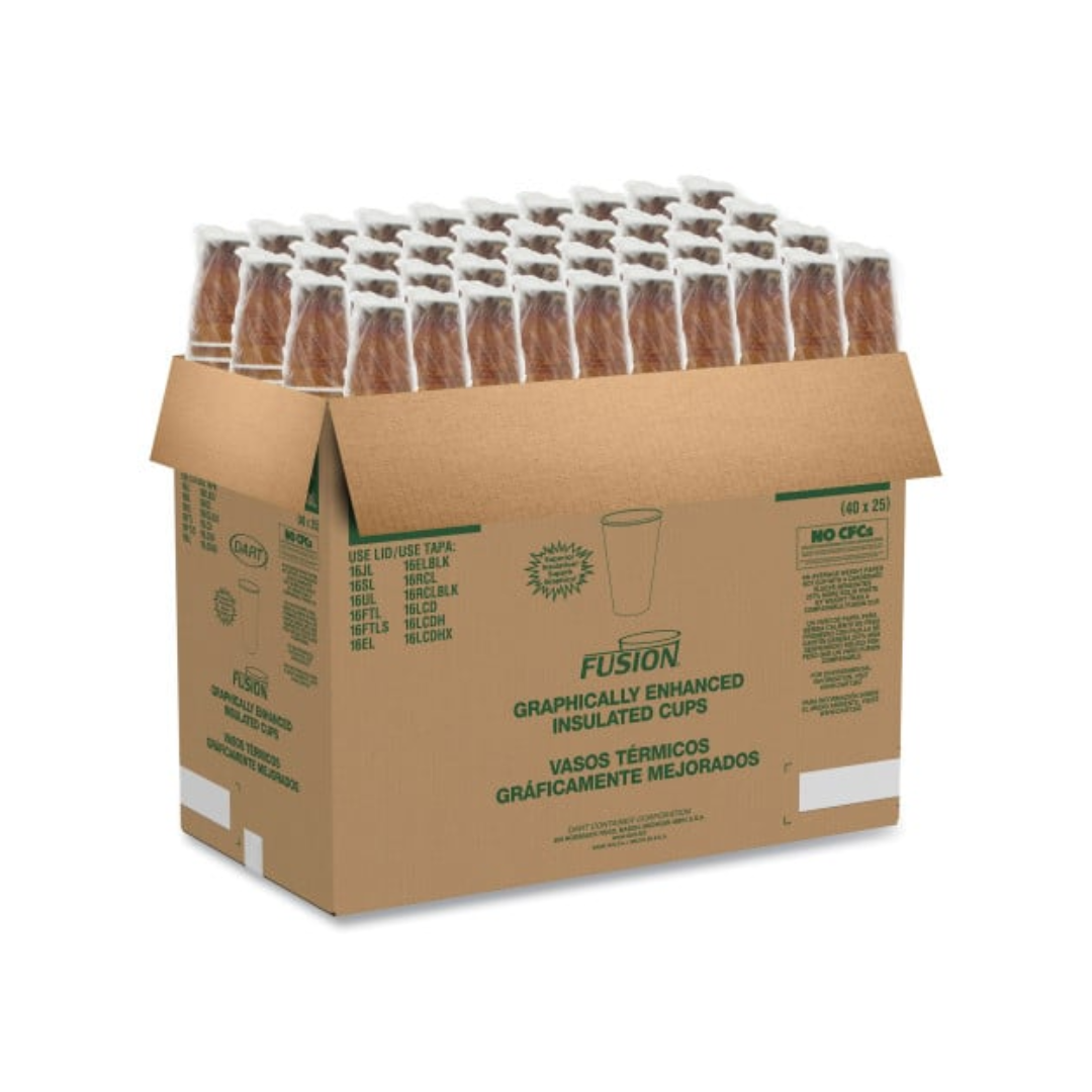 Dart® Escape® Fusion® Wrapped Insulated Cups – 16 oz