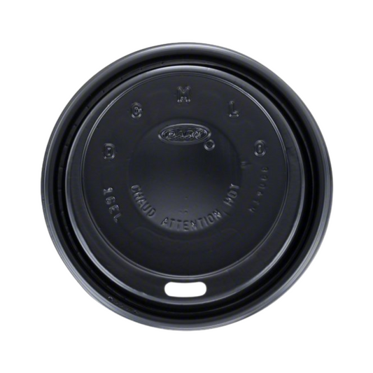 Dart® 12–24 oz. HIPS Cappuccino Lid – Black, Fits Multiple Foam Cup Sizes