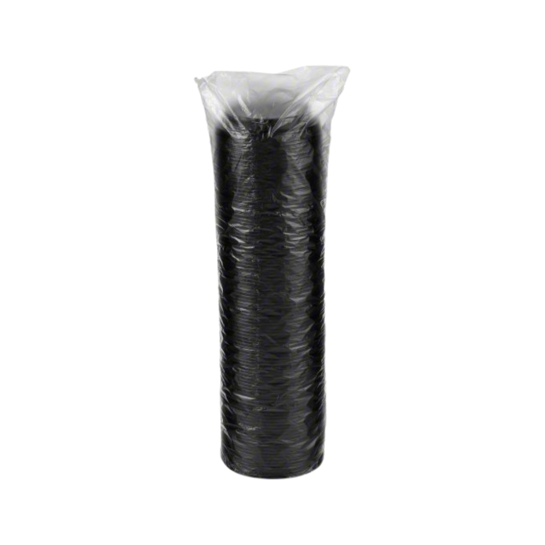 Dart® 12–24 oz. HIPS Cappuccino Lid – Black, Fits Multiple Foam Cup Sizes