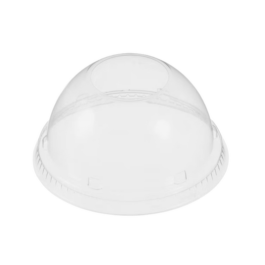 Dart® 12–24 oz. OPS Plastic Dome Lid w/No Hole – Clear
