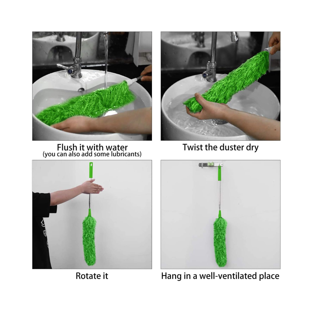 Delux® Extendable Microfiber Duster – 100" Telescopic Handle, Flexible Washable Head, Scratch-Resistant, Multiple Colors