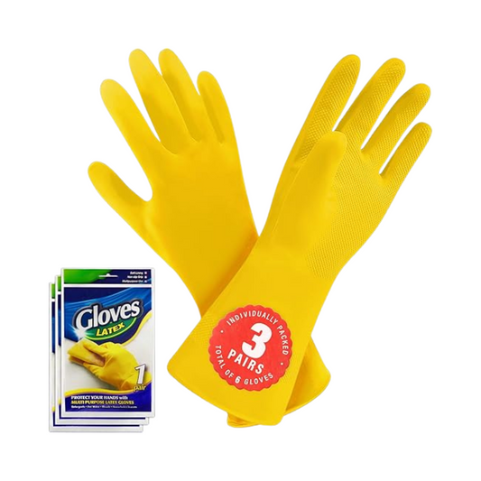 SteadMax® Reusable Latex Cleaning Gloves – Non-Slip Natural Rubber for Kitchen & Household Use