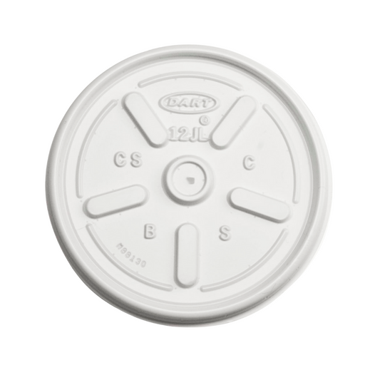 Dart® Vented Lid  For 6/8/12 oz. Foam Cups & Containers – White