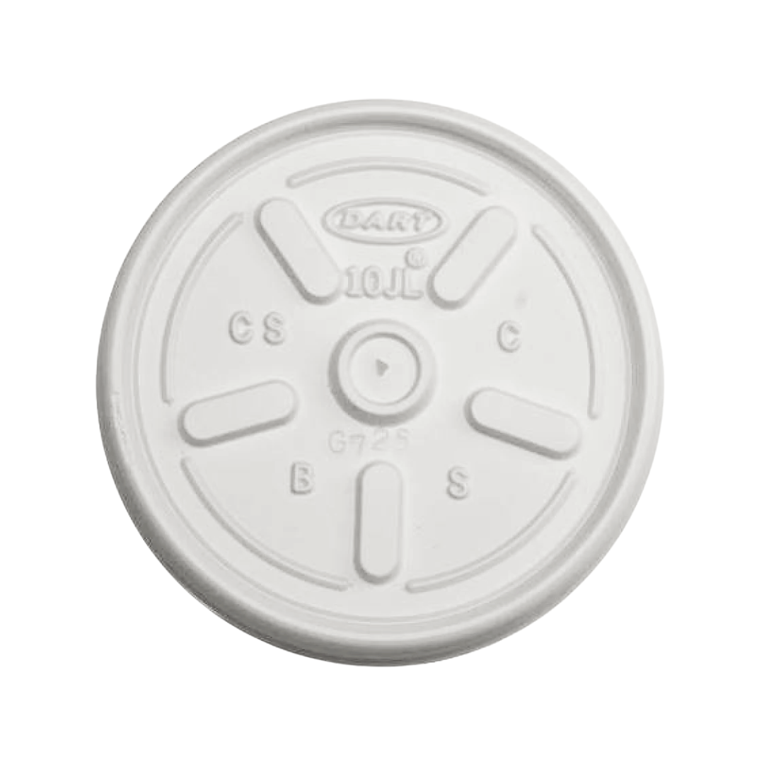 Dart® Vented Lid For 10 oz. Foam Cups –  White