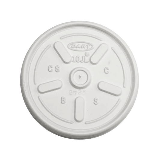 Dart® Vented Lid For 10 oz. Foam Cups –  White