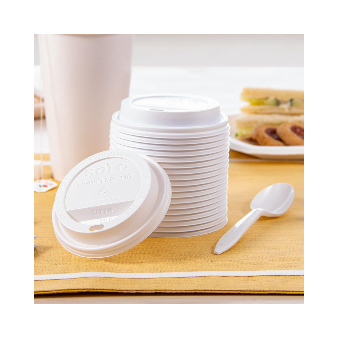 Solo® Traveler® Lid For 10/12/16/20/24 oz. Paper Hot Cups  – White