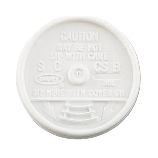 Dart® White Sip Thru® Lids – For 8, 10, 6–10 & 12–24 oz. Foam Cups