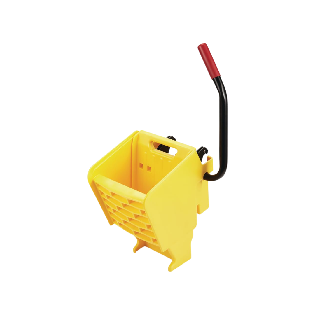 Rubbermaid® WaveBrake® Side Press Mop Bucket with Drain – 44 Qt., Yellow