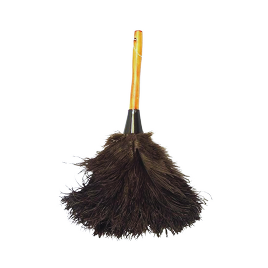 Dusters Killer® Mini Ostrich Feather Duster – 14" Soft Black Feathers, Wooden Handle