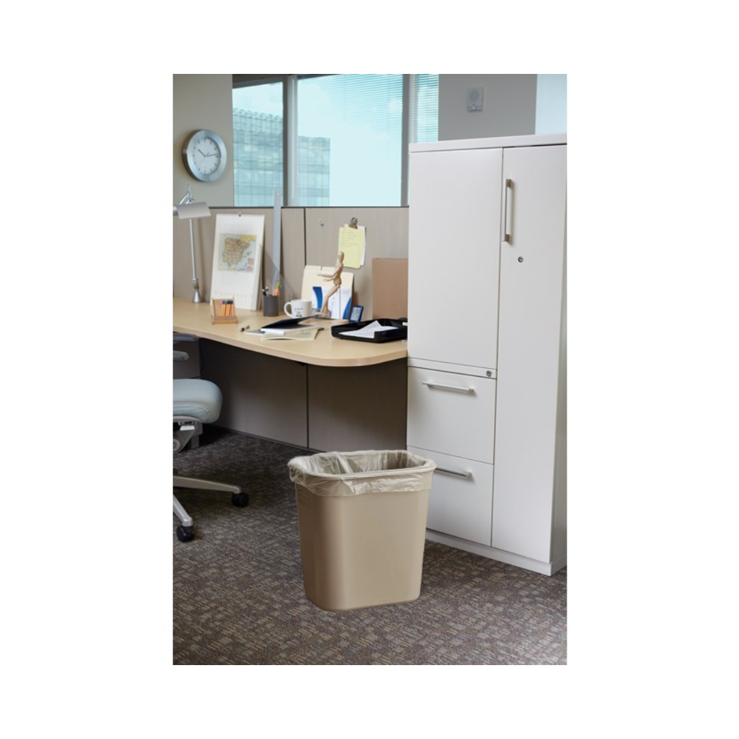 Rubbermaid® Deskside Wastebaskets – Beige, 13 Qt, 28 Qt, 41 Qt, Recycled Plastic