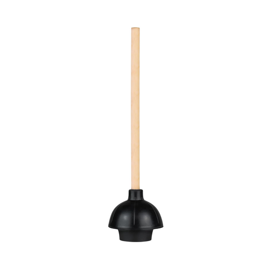 SteadMax® Heavy-Duty Toilet Plunger – Double Thrust Rubber Cup & Wood Handle, 22"