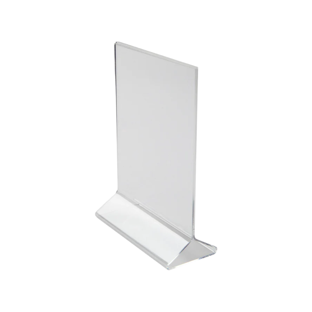 Winco® Double-Sided Clear Acrylic Menu Stands – 5"x7" & 8"x11", 2.0mm Thickness