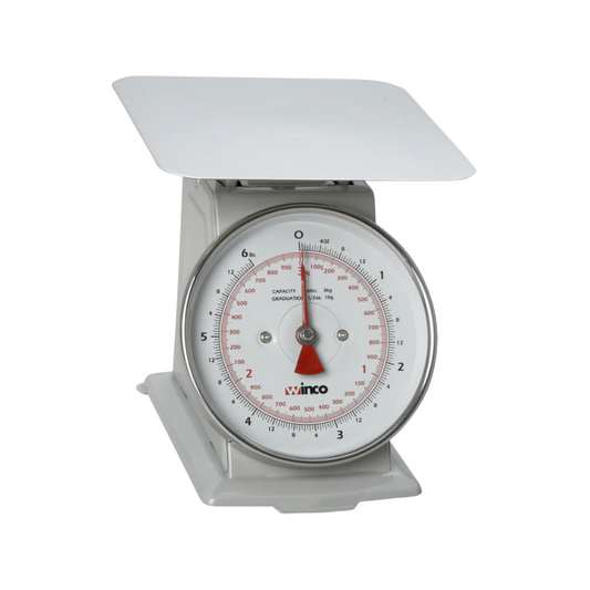 Winco® Mechanical Receiving Scale – 6 Lb Capacity, Stainless Steel, 6.5" Dial