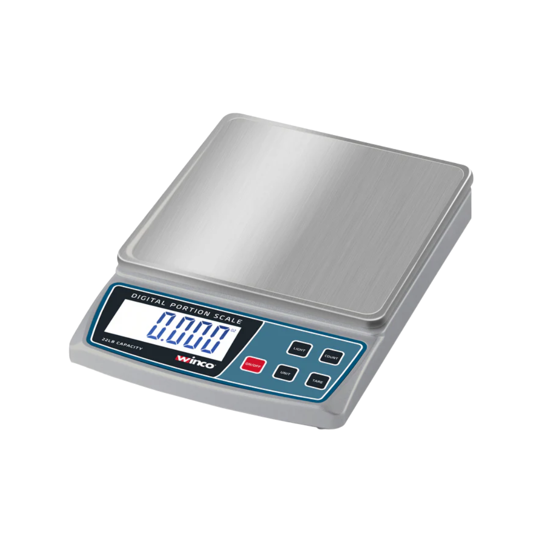 Winco® Digital Portion Scale – 22 Lb Capacity, Stainless Steel Platform, LCD Display