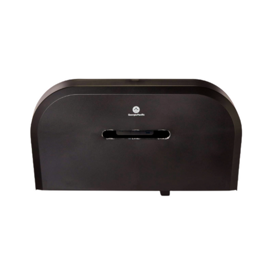 GP PRO™ 2-Roll Side-By-Side Jumbo Jr. Toilet Paper Dispenser – Black, High Capacity