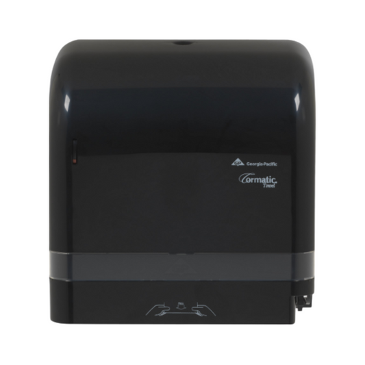 Georgia-Pacific Cormatic® HDS200B Mechanical Roll Towel Dispenser – Designer Series, 13.8" W x 9.2" D x 13.6" H, Black
